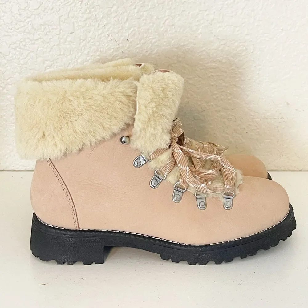 J. Crew Nordic Boots with faux shearling in bronzed Clay 10 New
